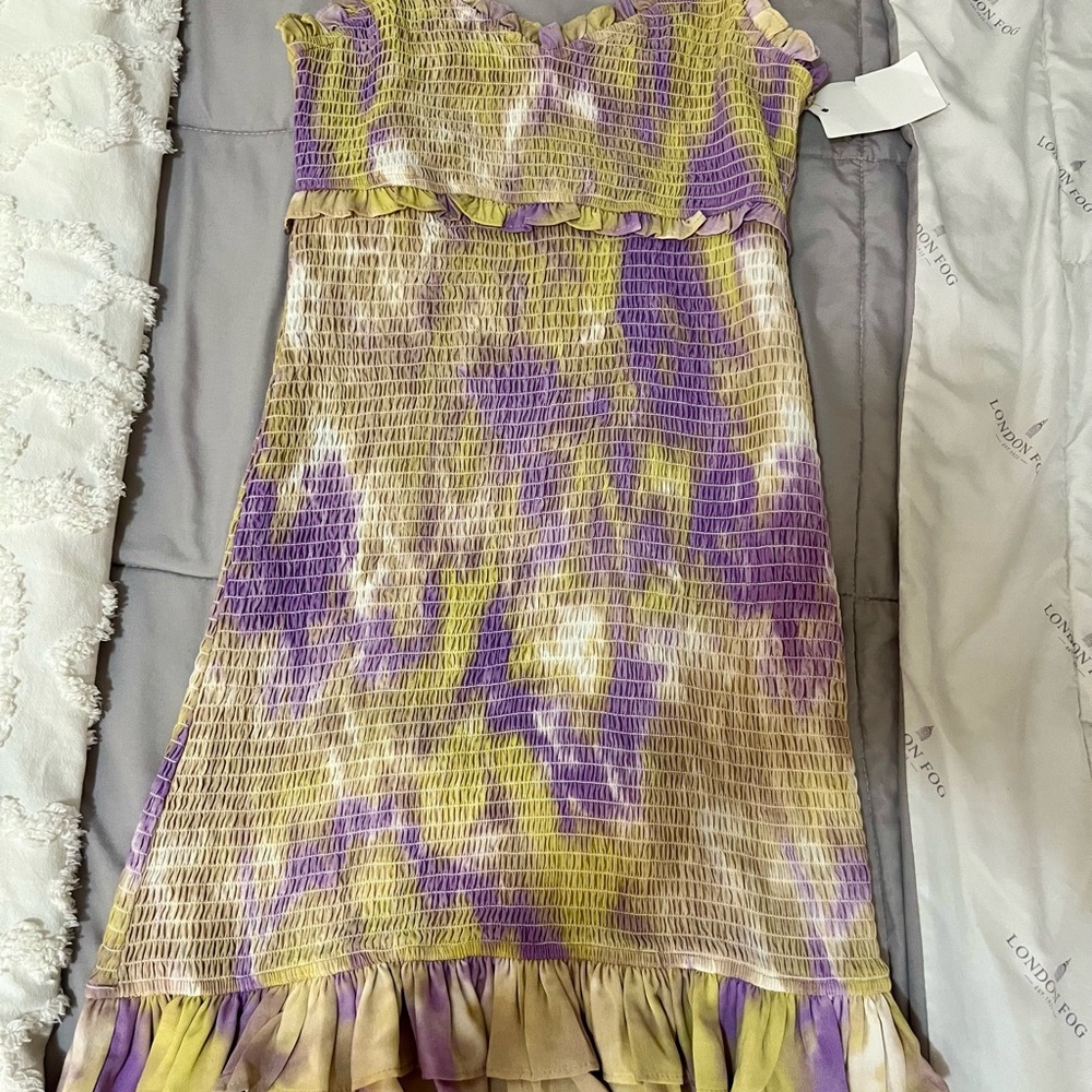 Purple and Yellow Smocked Dress